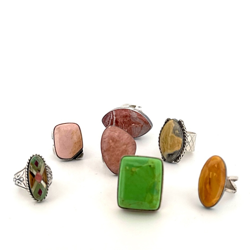 7 DTR sterling silver rings